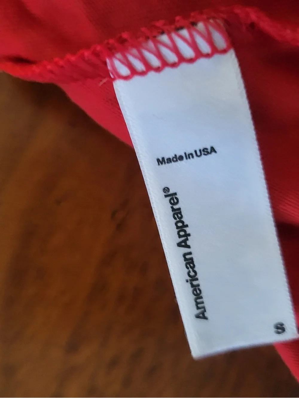 American Apparel Big Bear California Dog T-Shirt Red Navy Size S